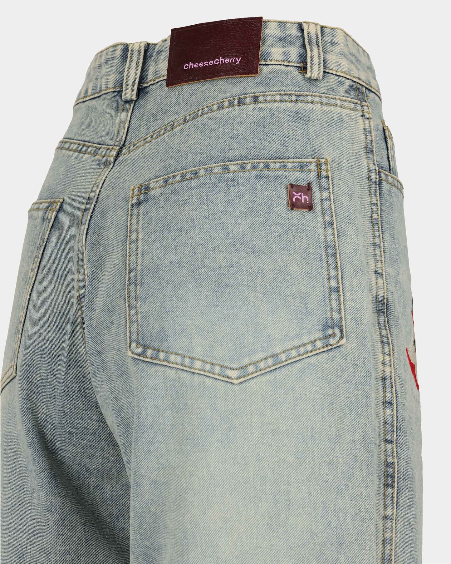 Embroidered Graphic Wide-Leg Jeans