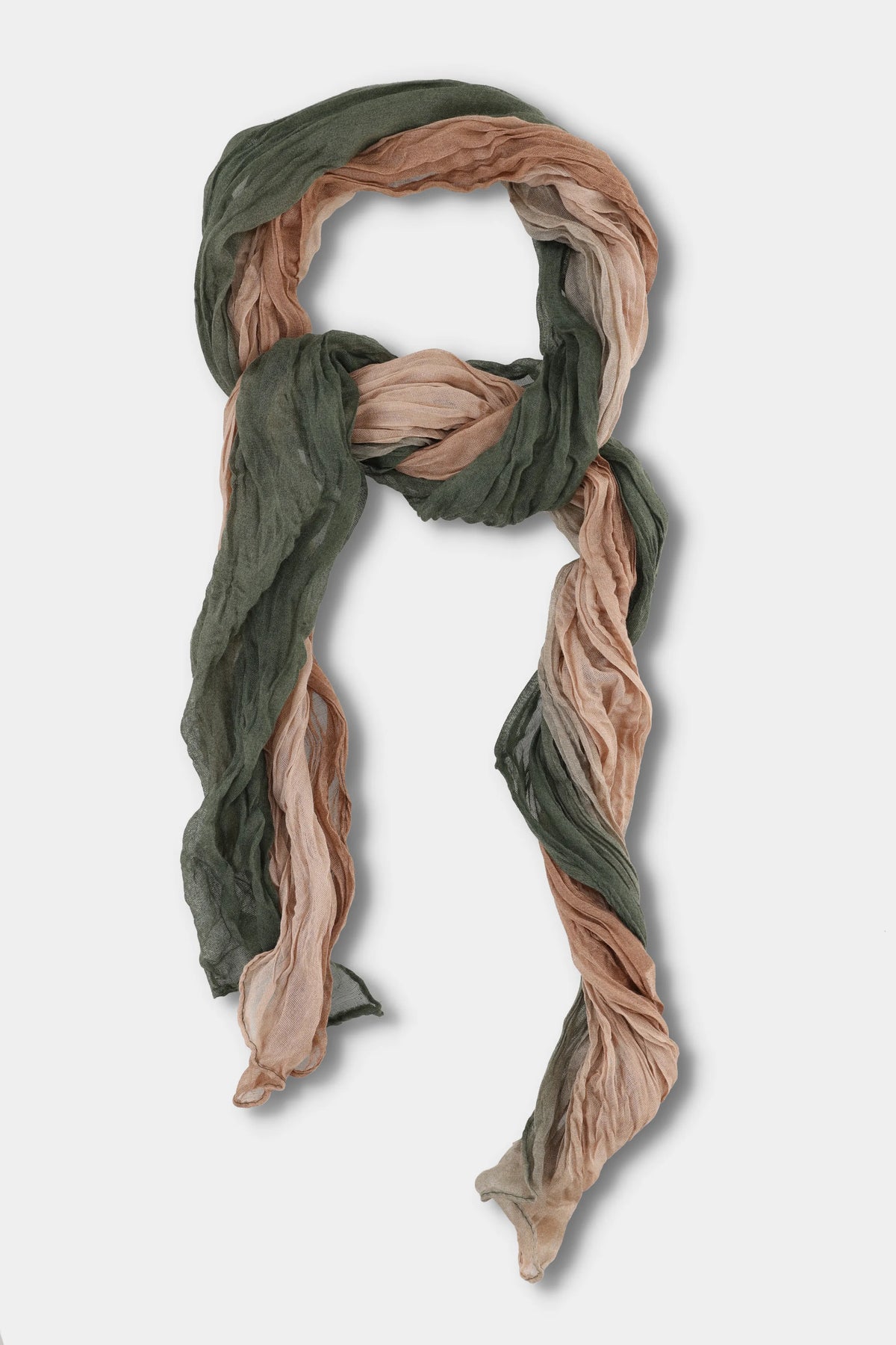 Clay Olive Crinkle Scarf
