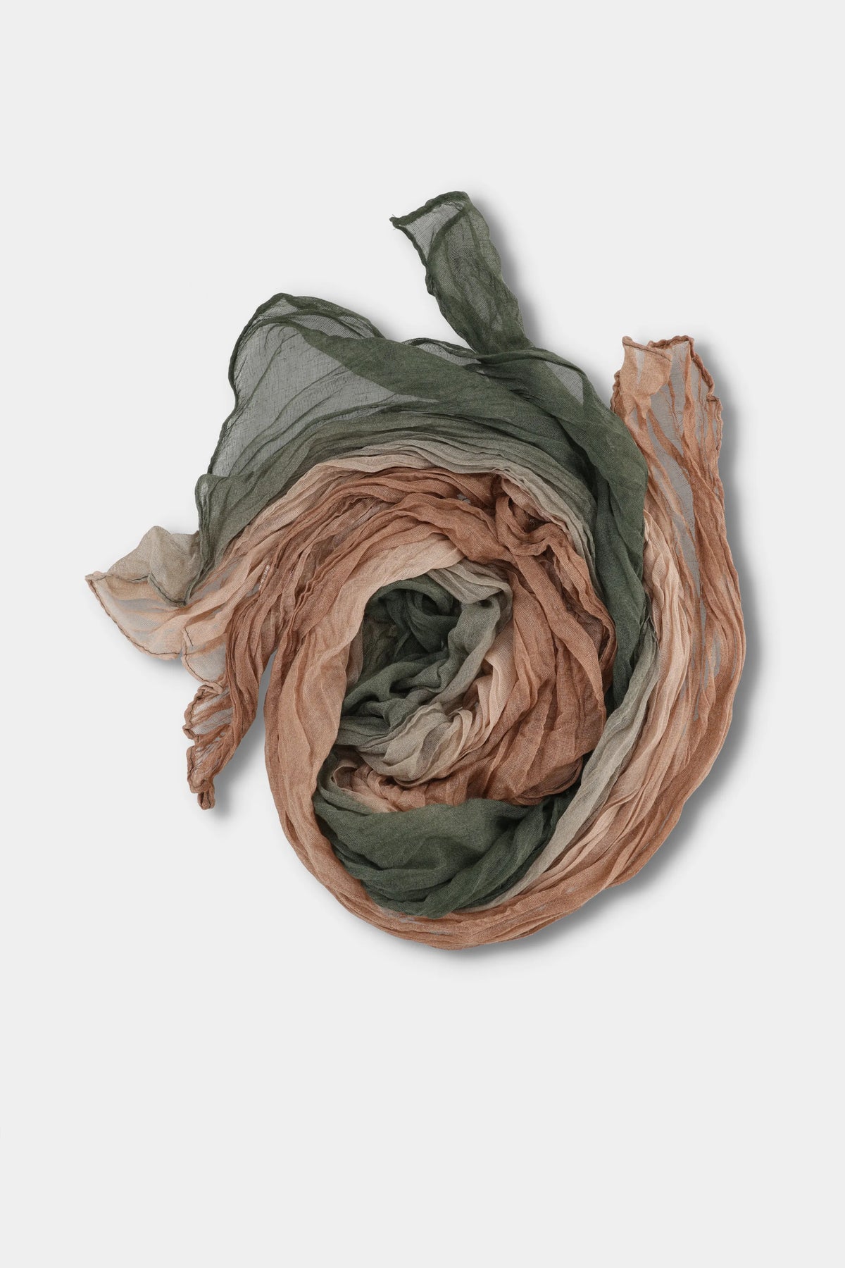 Clay Olive Crinkle Scarf