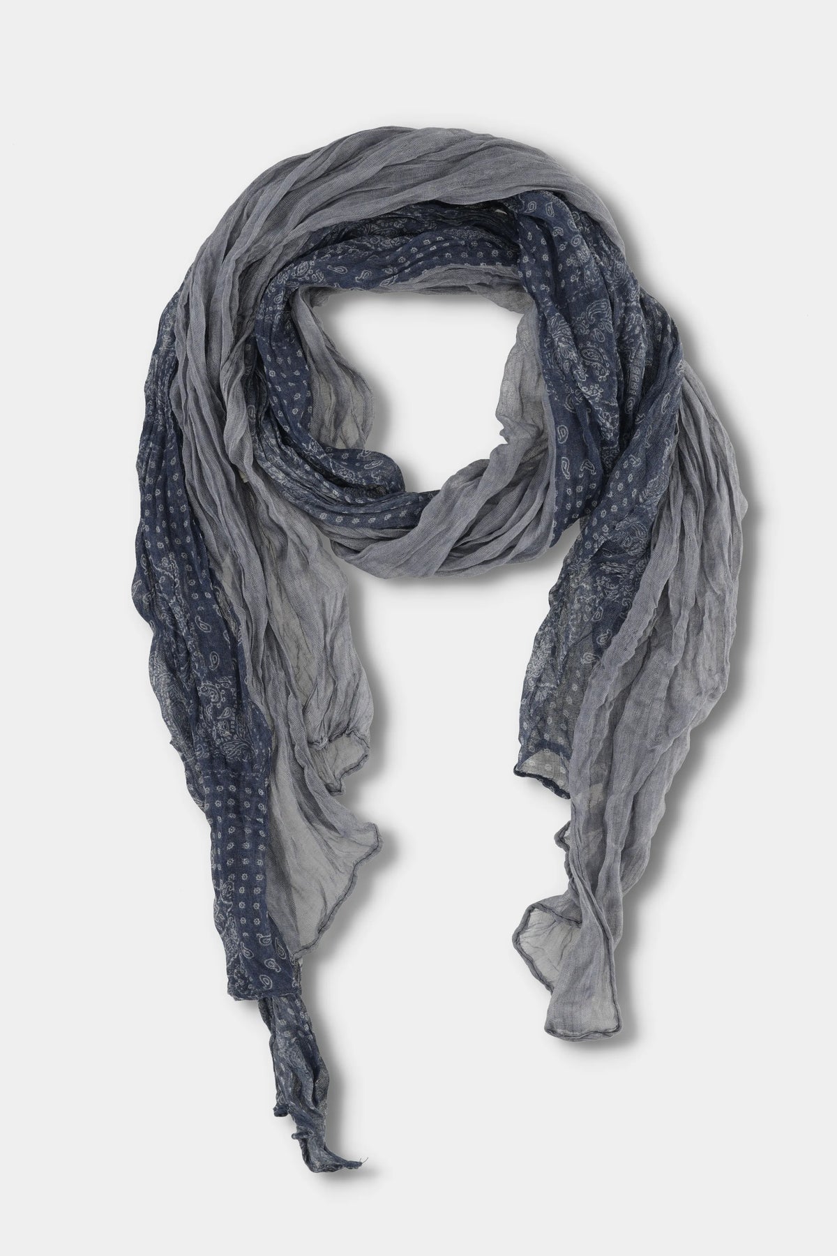 Smoke Paisley Crinkle Scarf