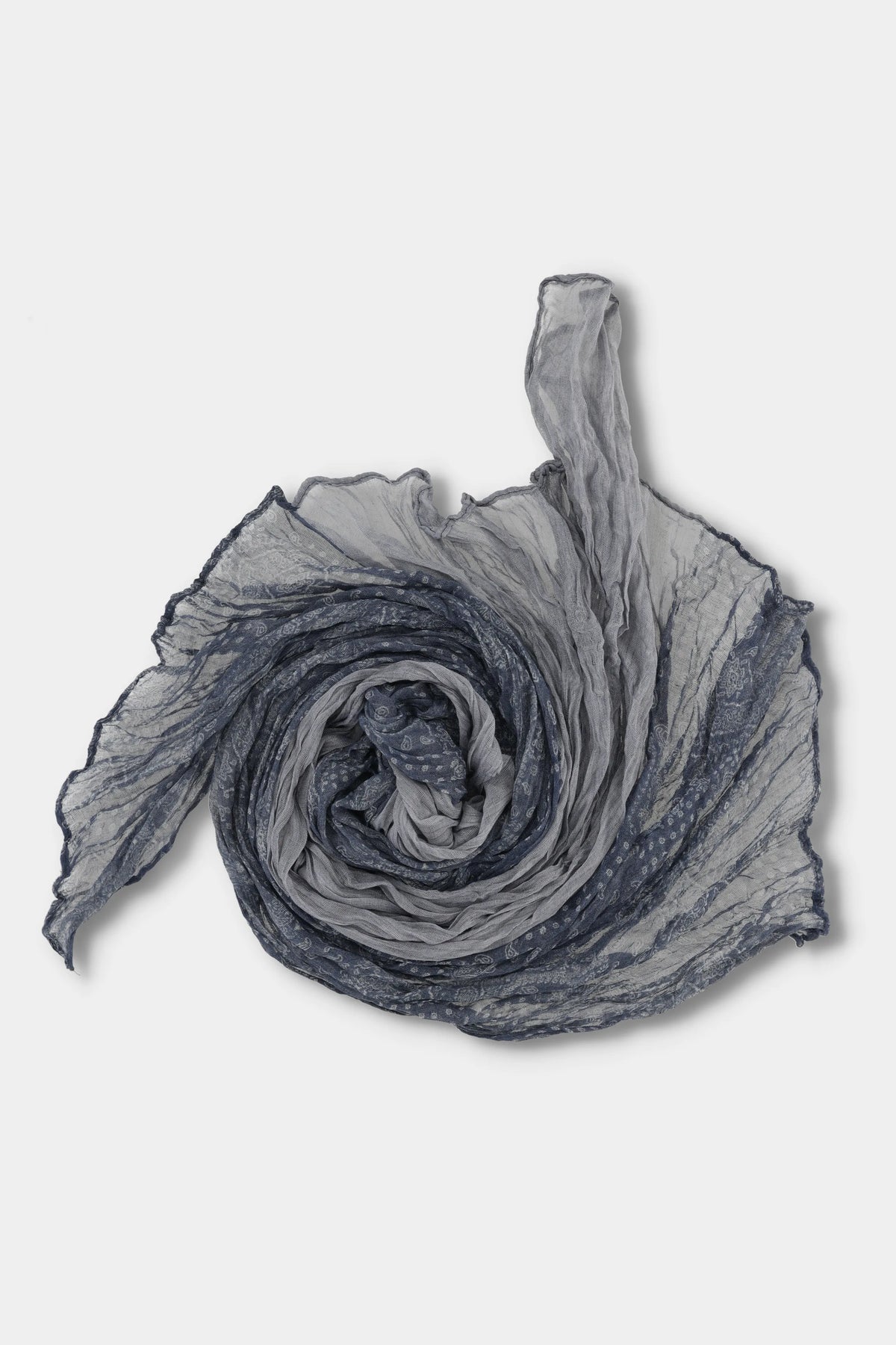 Smoke Paisley Crinkle Scarf