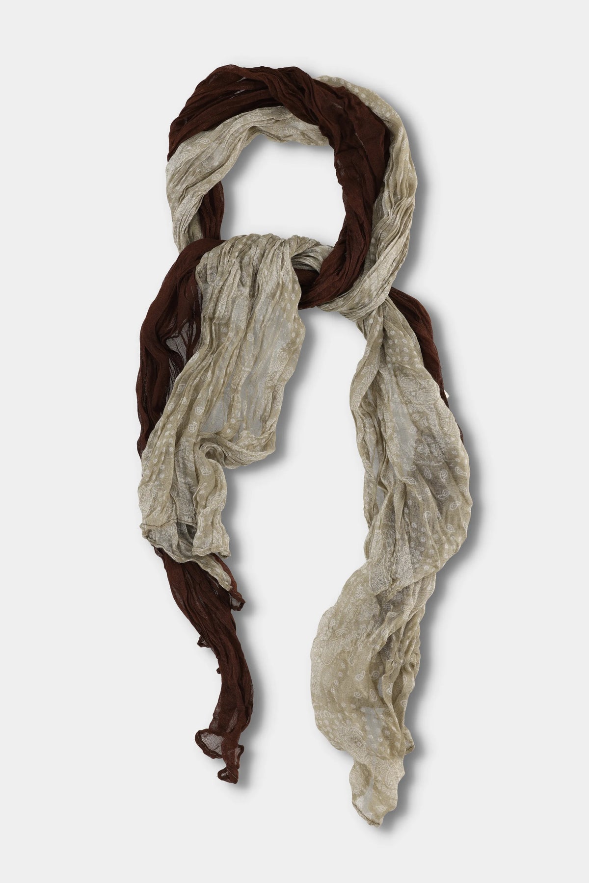 Cocoa Paisley Crinkle Scarf