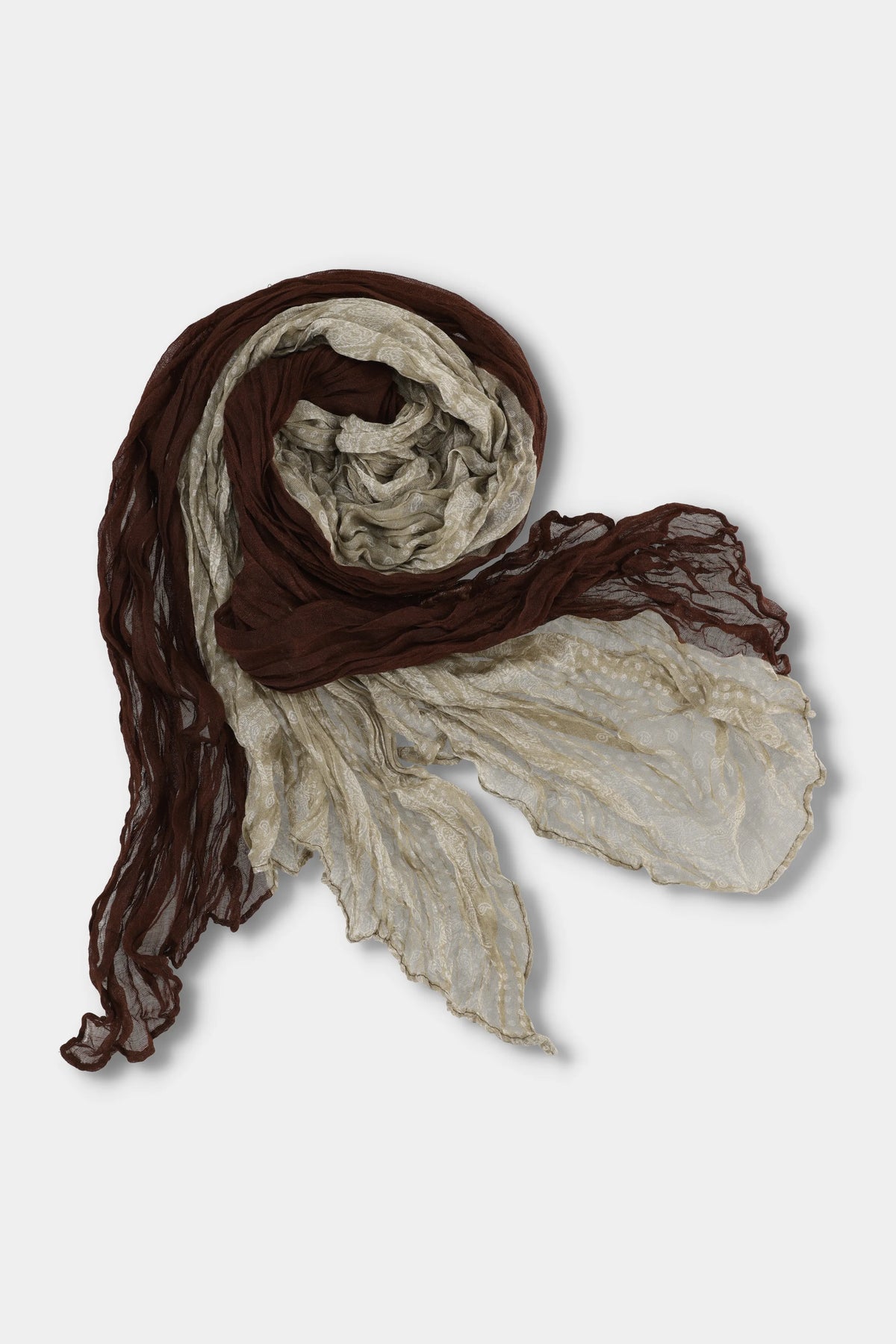Cocoa Paisley Crinkle Scarf
