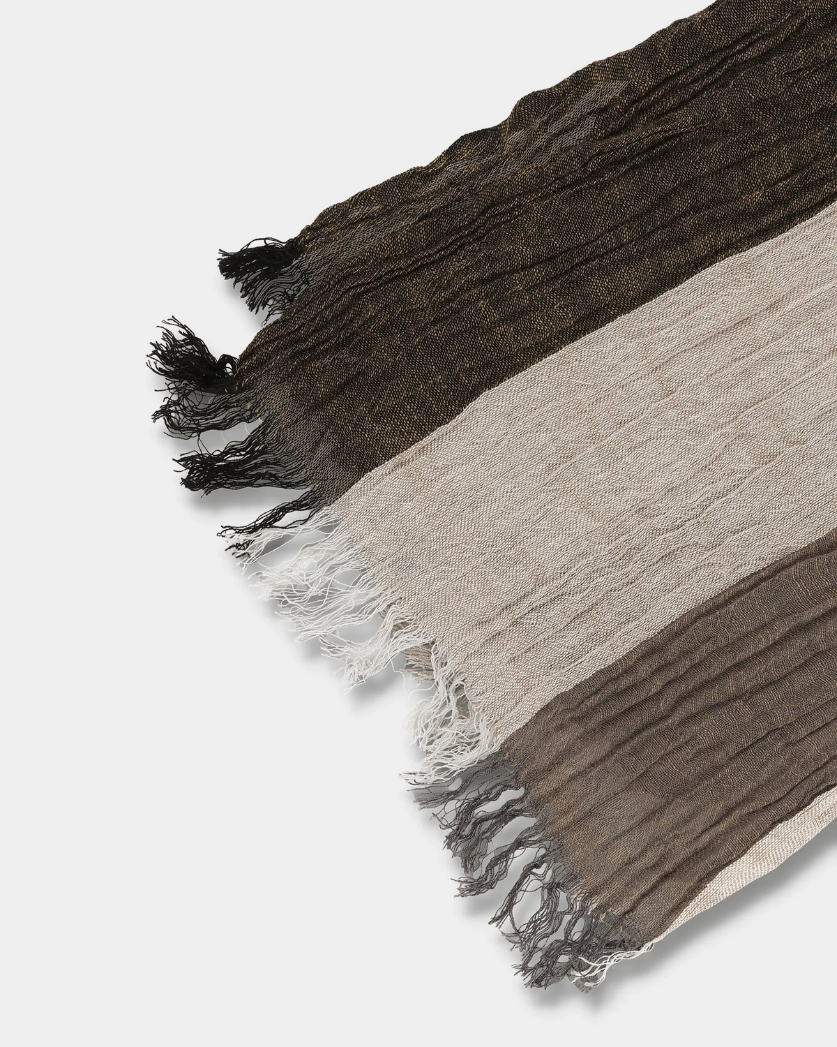 Mushroom Stripe Crinkle Scarf