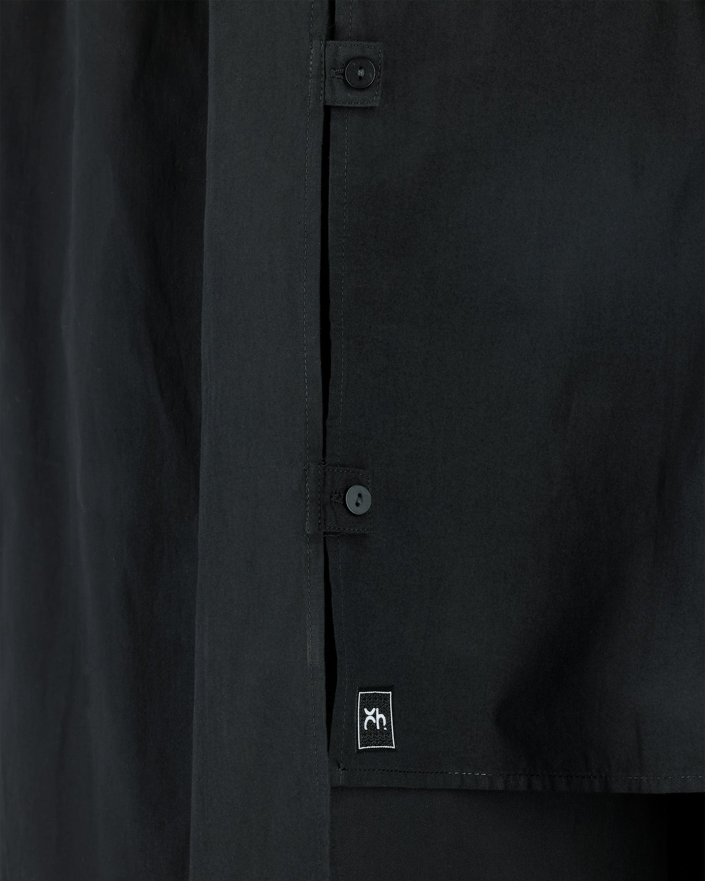 Black Asymmetric Layered Cotton Skirt