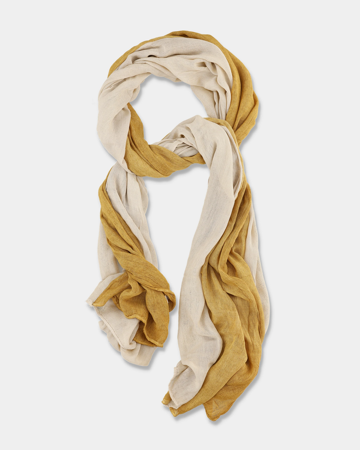 Ochre Ivory Crinkle Scarf