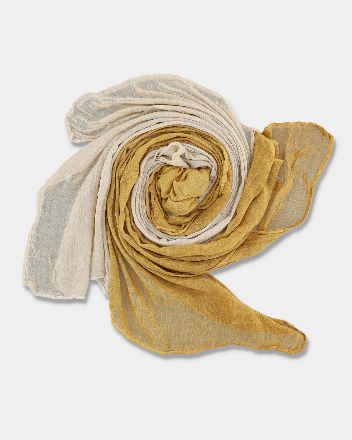Ochre Ivory Crinkle Scarf