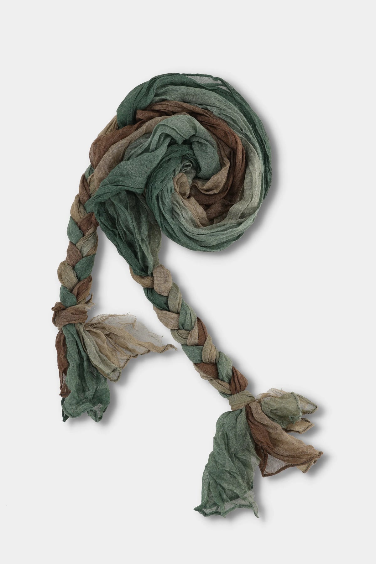 Sage Camel Crinkle Scarf