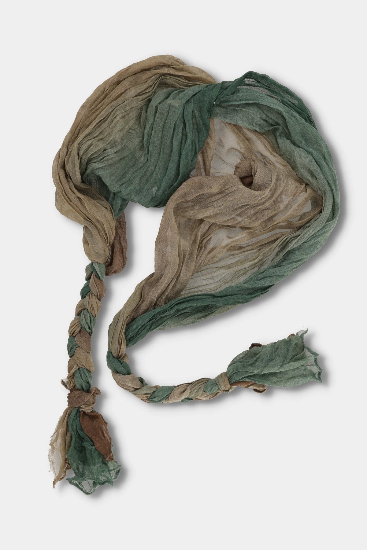Sage Camel Crinkle Scarf