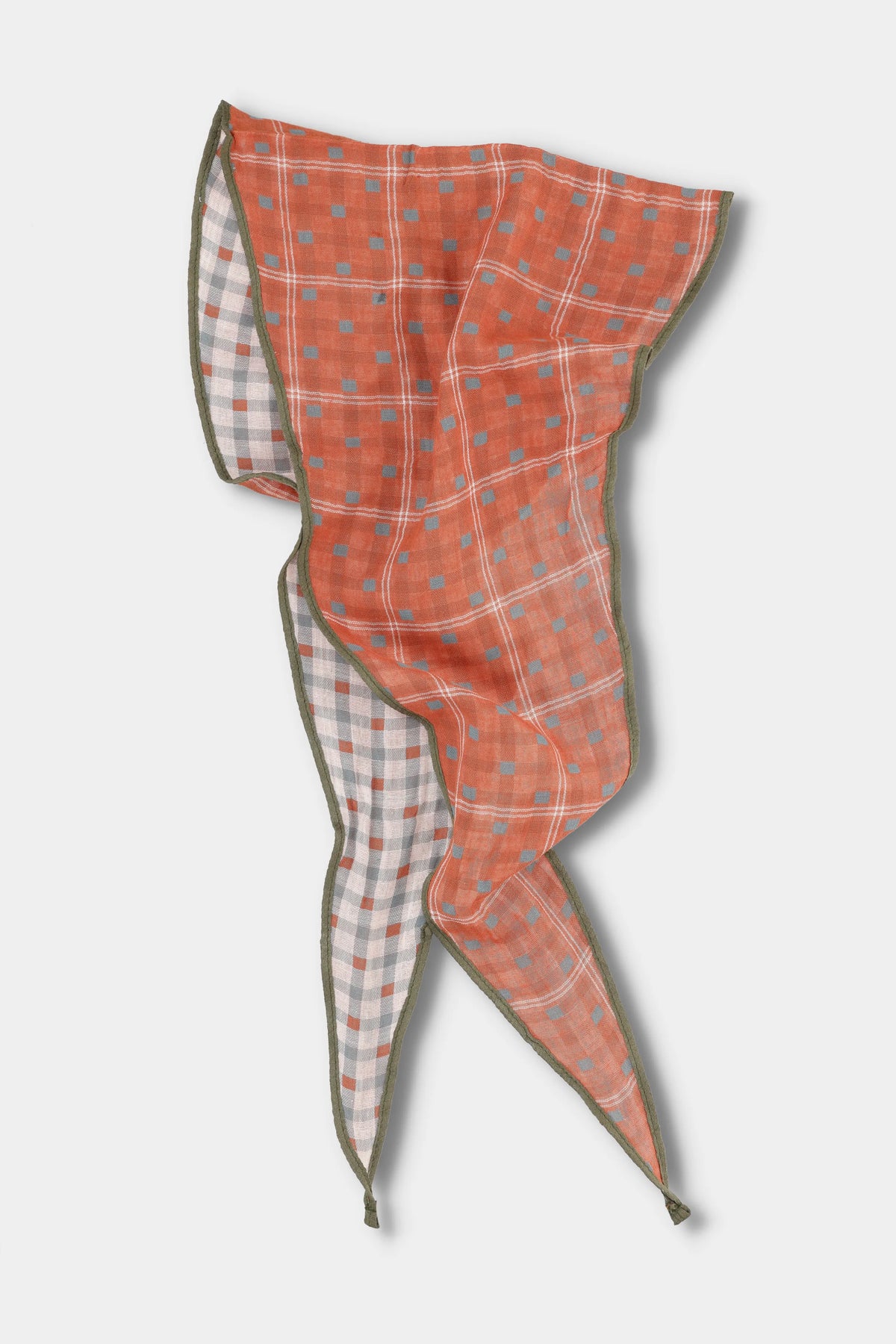 Rust Grid Reversible Scarf