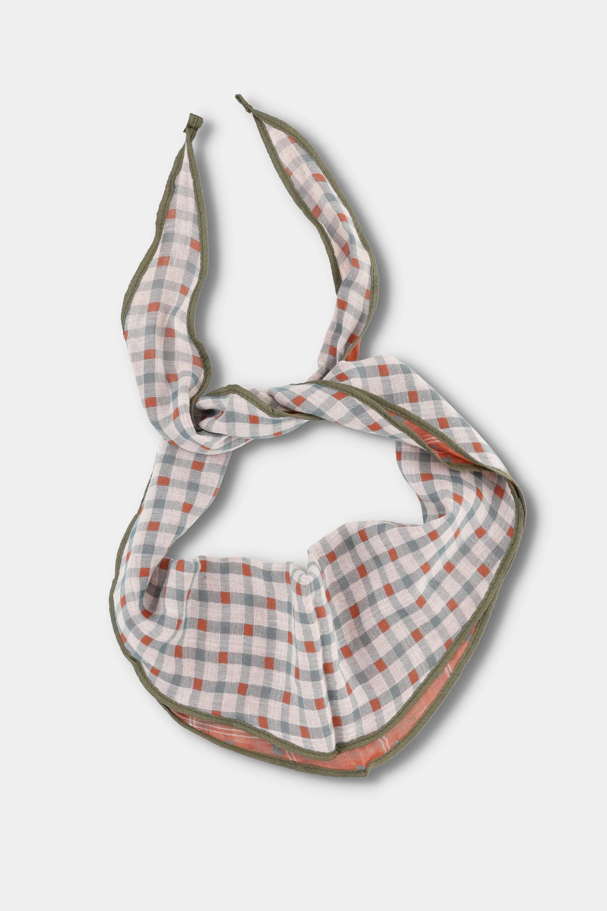 Rust Grid Reversible Scarf