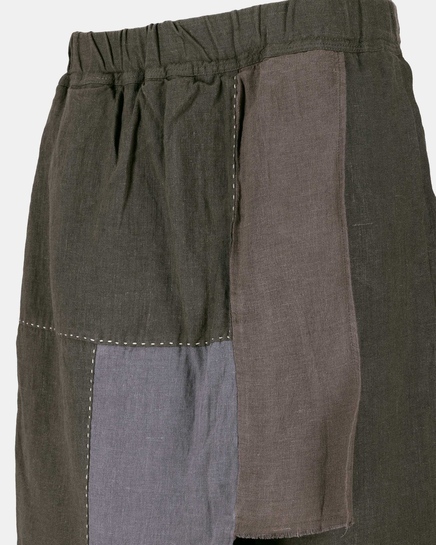 Patchwork Layered Linen Pants