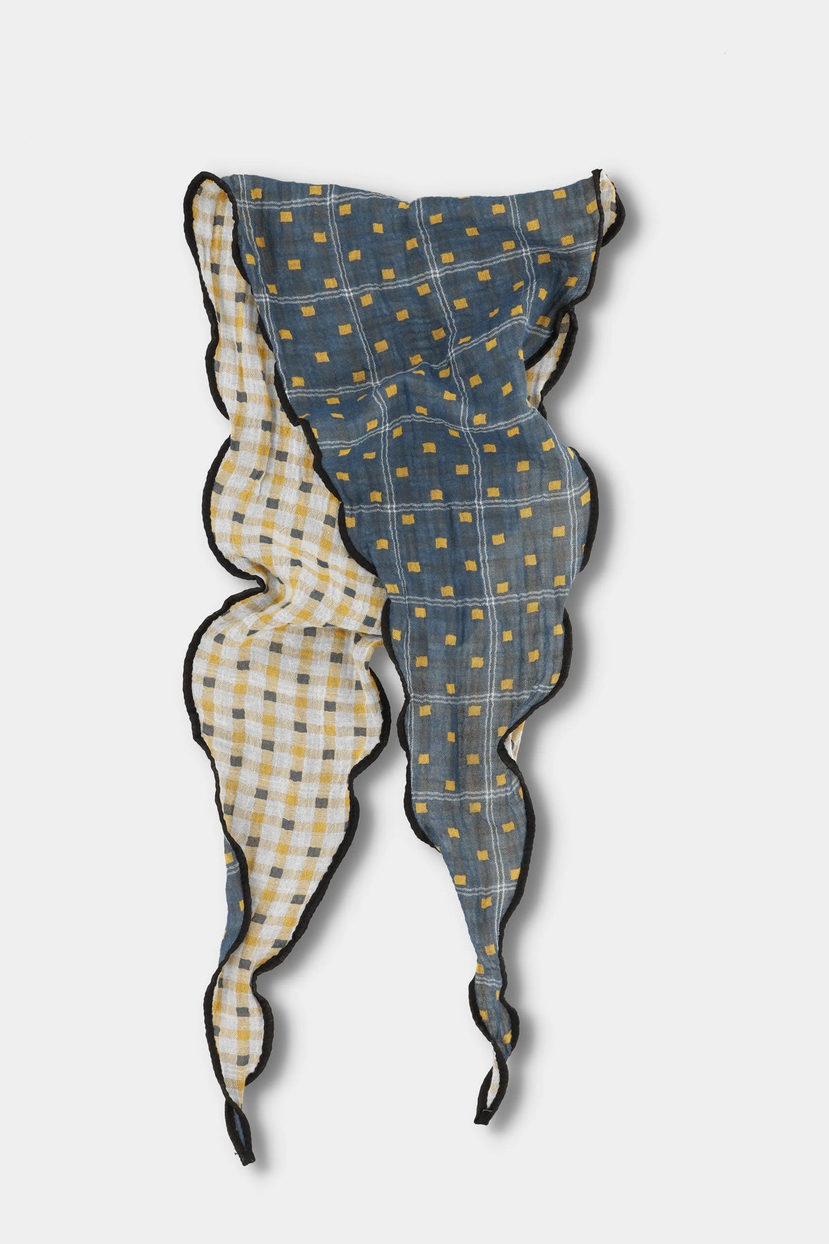 Golden Grid Woven Scarf