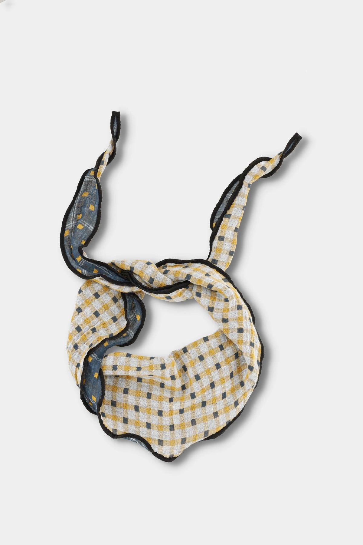 Golden Grid Woven Scarf