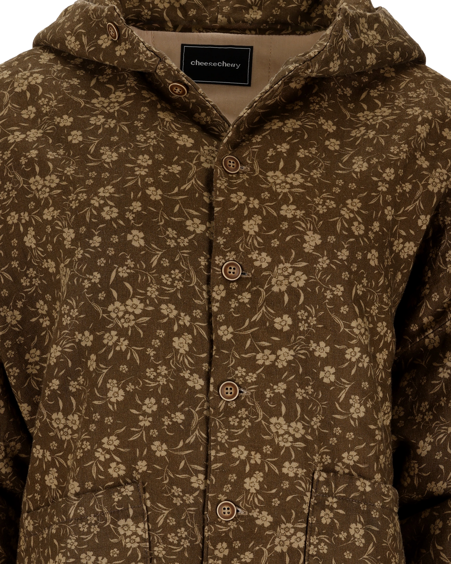 Floral Quilted Linen Hooded Jacket