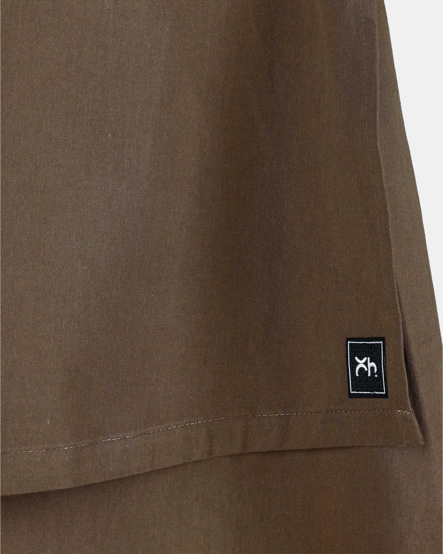 Coffee Brown Layered Cotton Midi Skirt