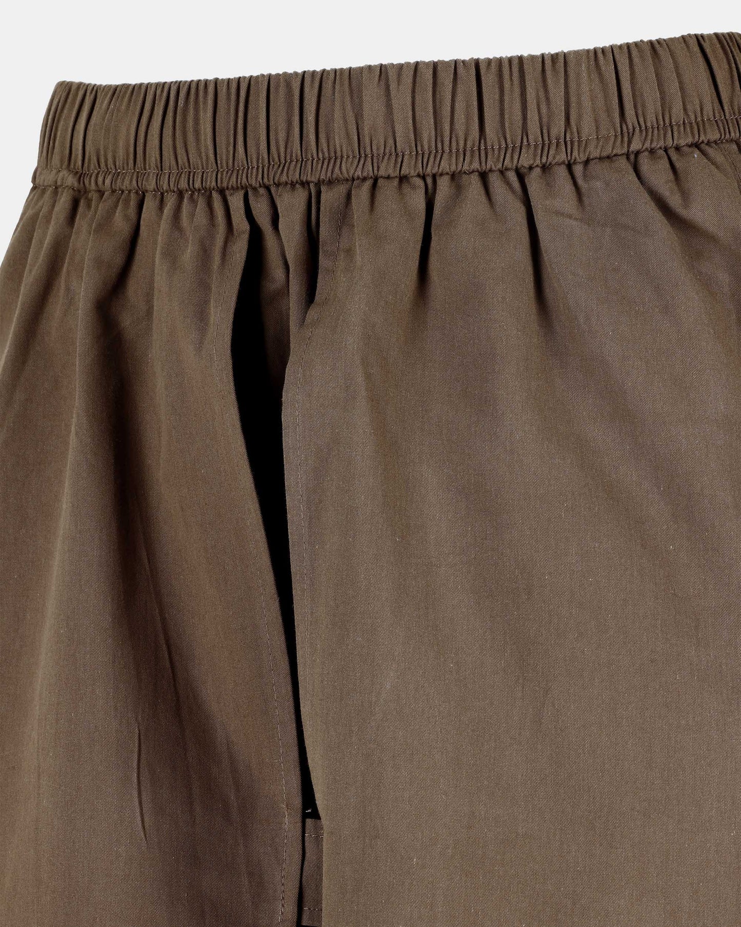 Coffee Brown Layered Cotton Midi Skirt