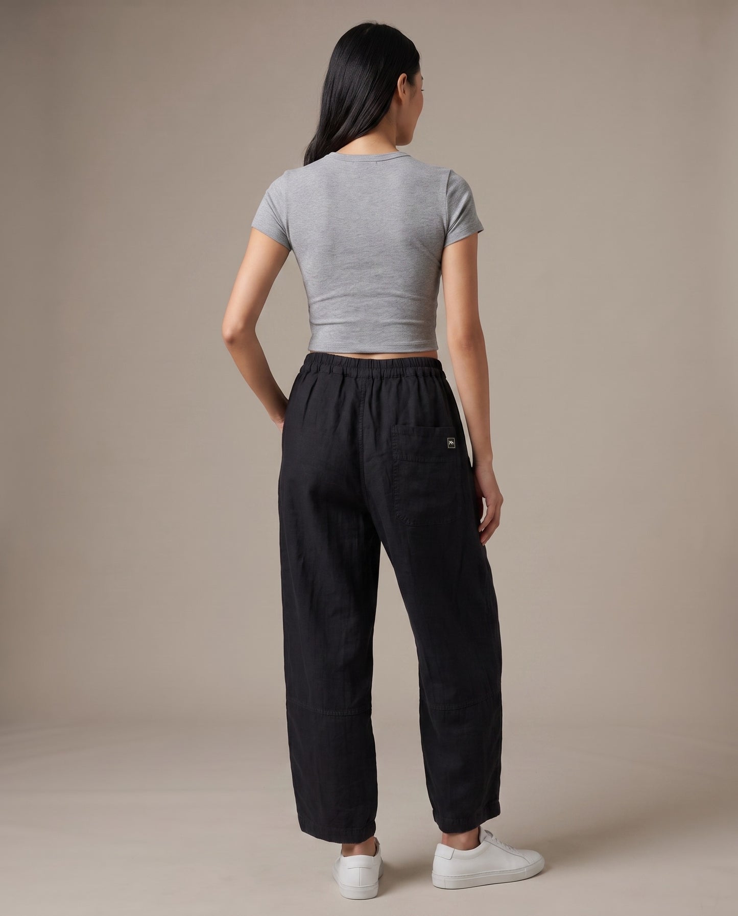 Black Relaxed Tapered Pants