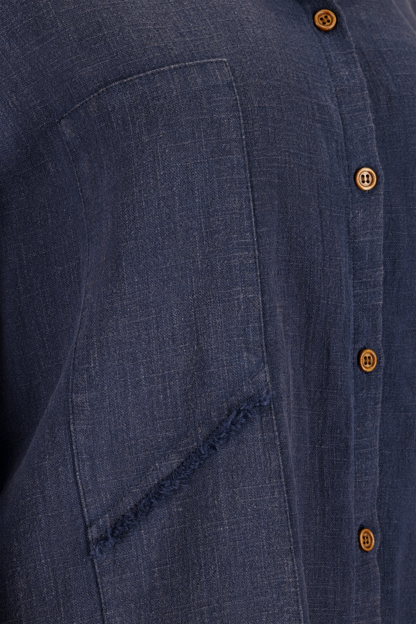 Sand-Fried Linen Overshirt - Blue