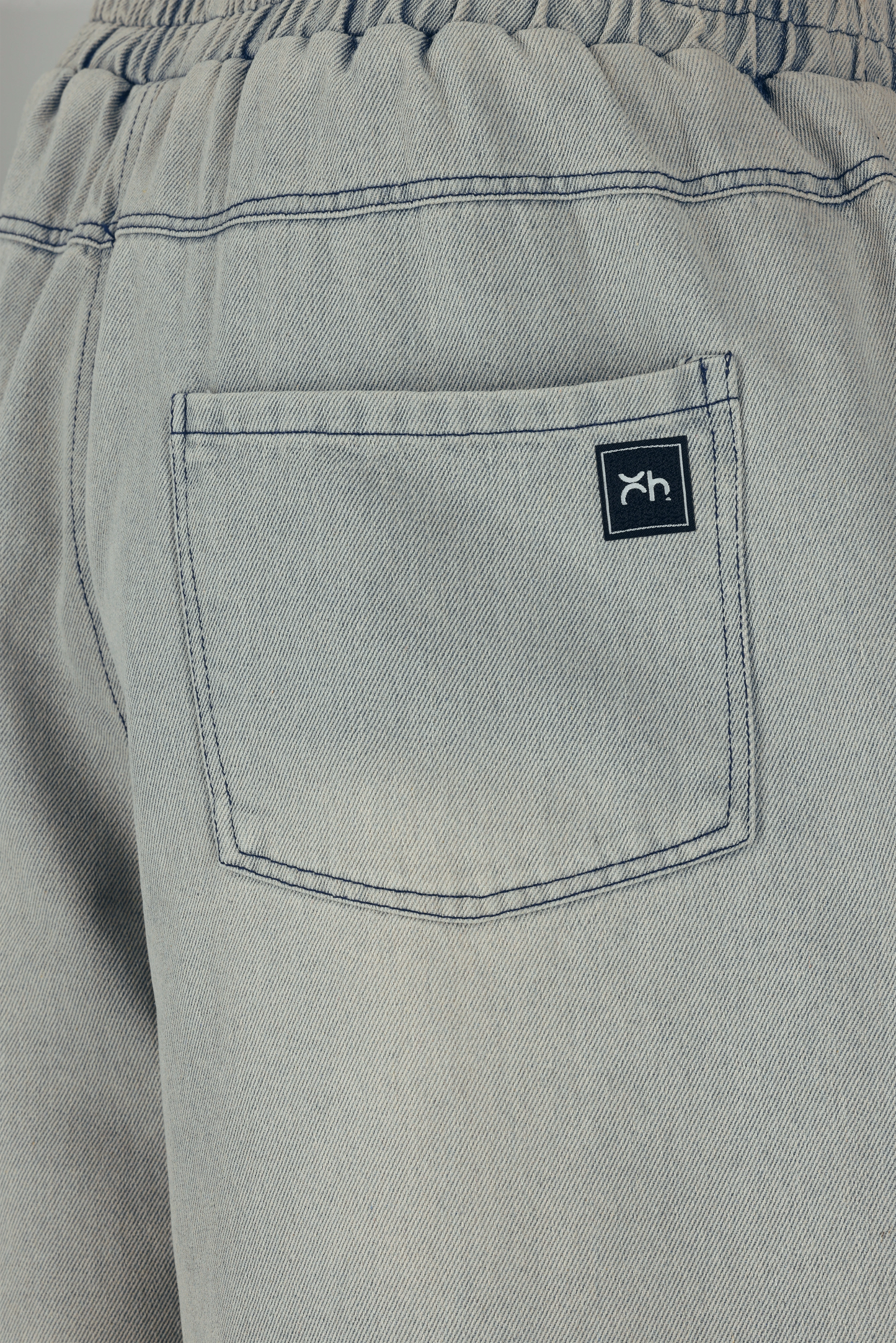 Drifted Patch Denim Pants–Washed Blue