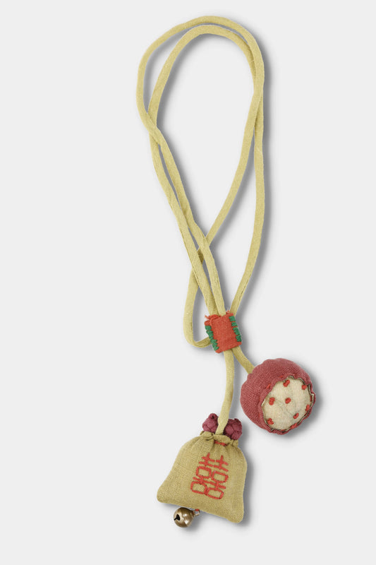 Handmade Linen Charm Necklace (Mugwort Green)