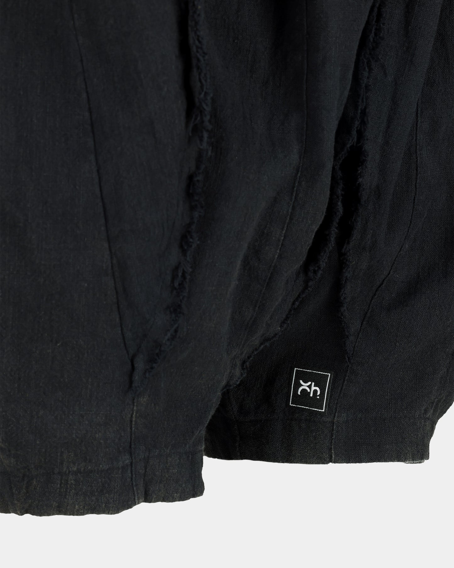 Washed Black Raw-Edge Balloon Pants