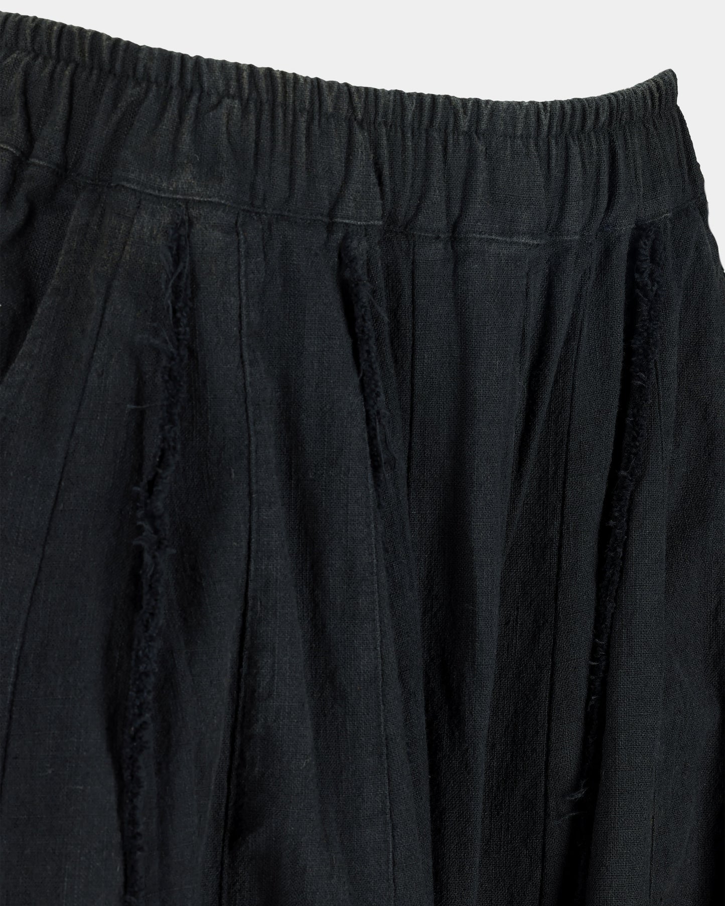 Washed Black Raw-Edge Balloon Pants