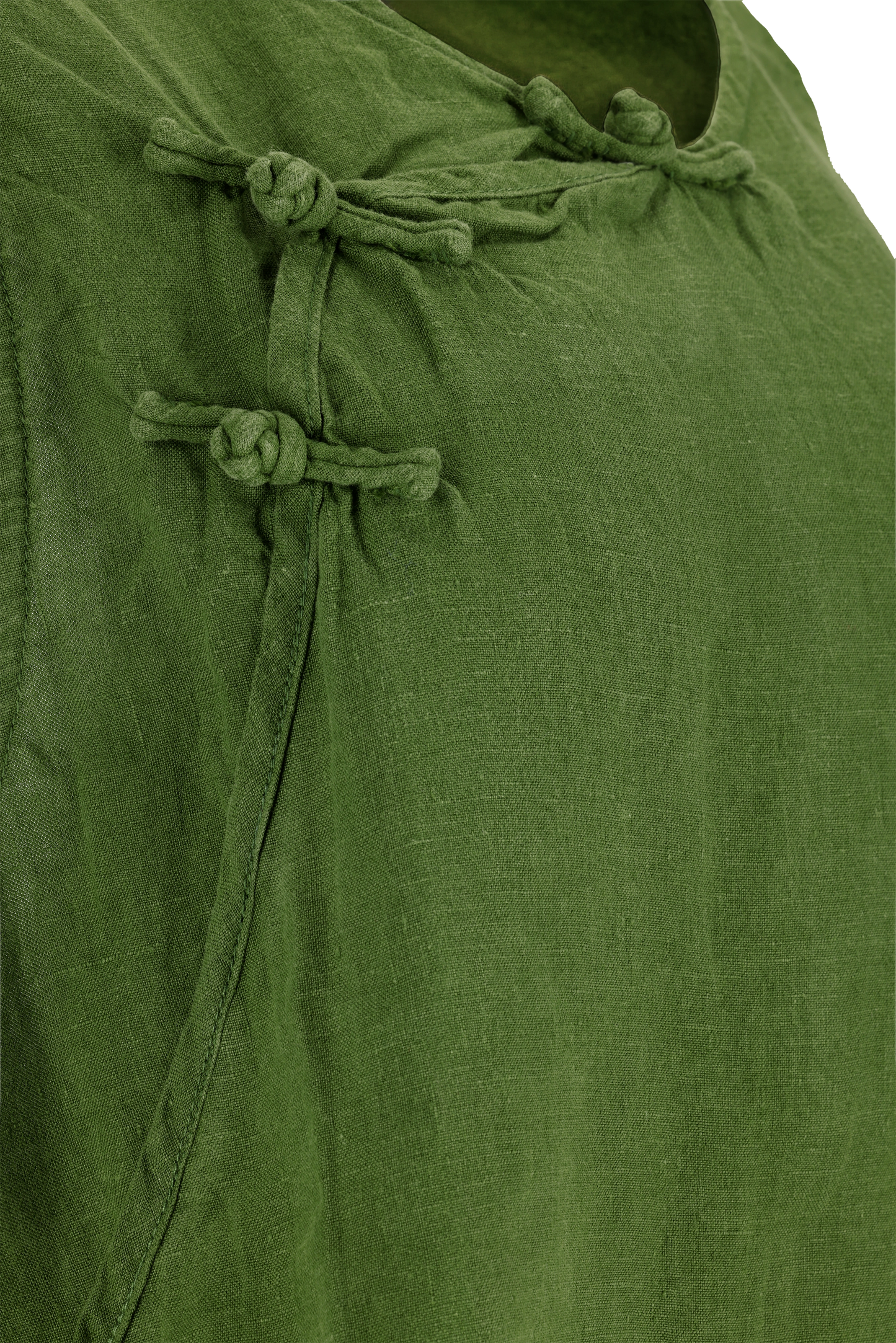 Hand-Tied Linen Vest (Moss)