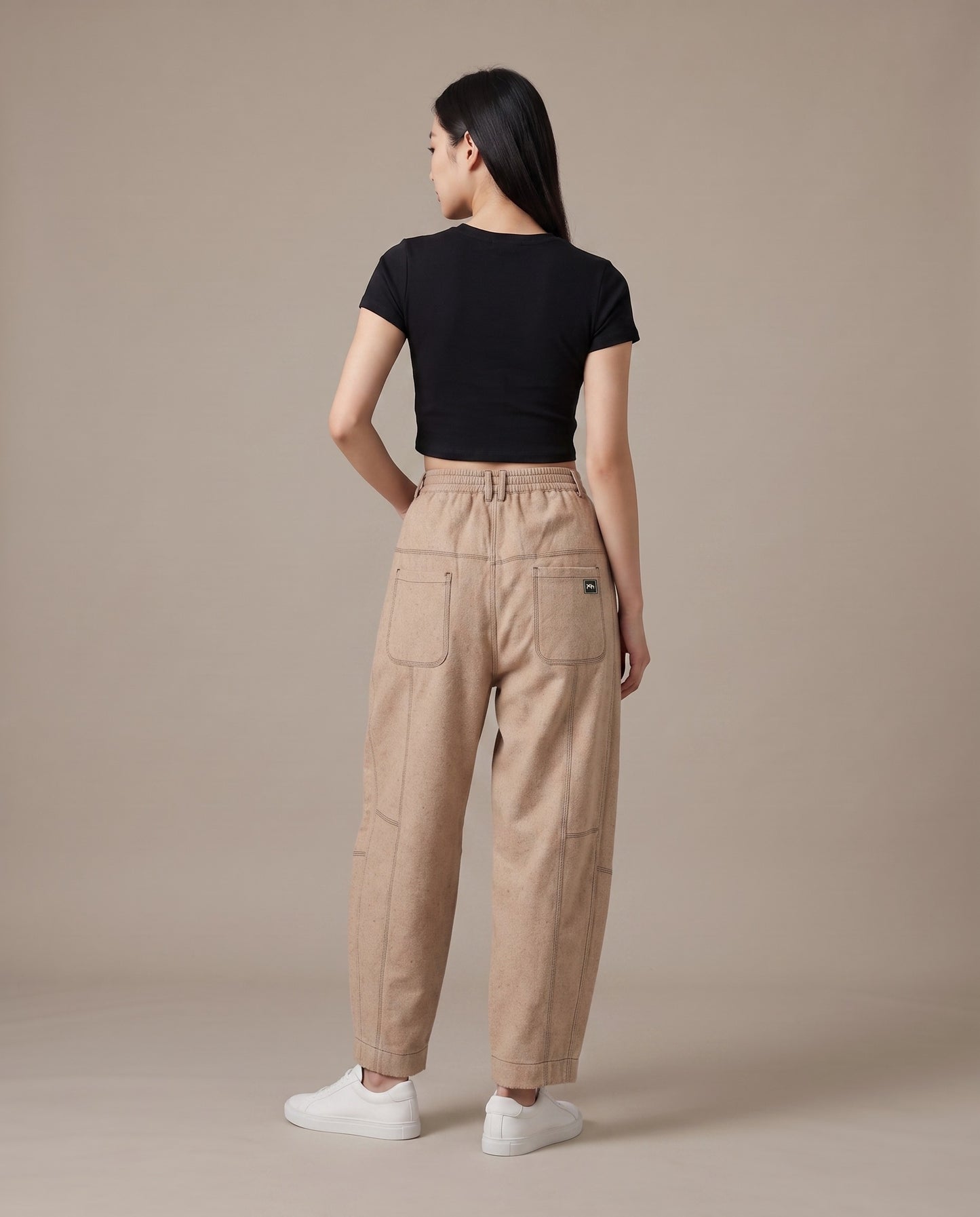 Sand Beige Relaxed Balloon Pants