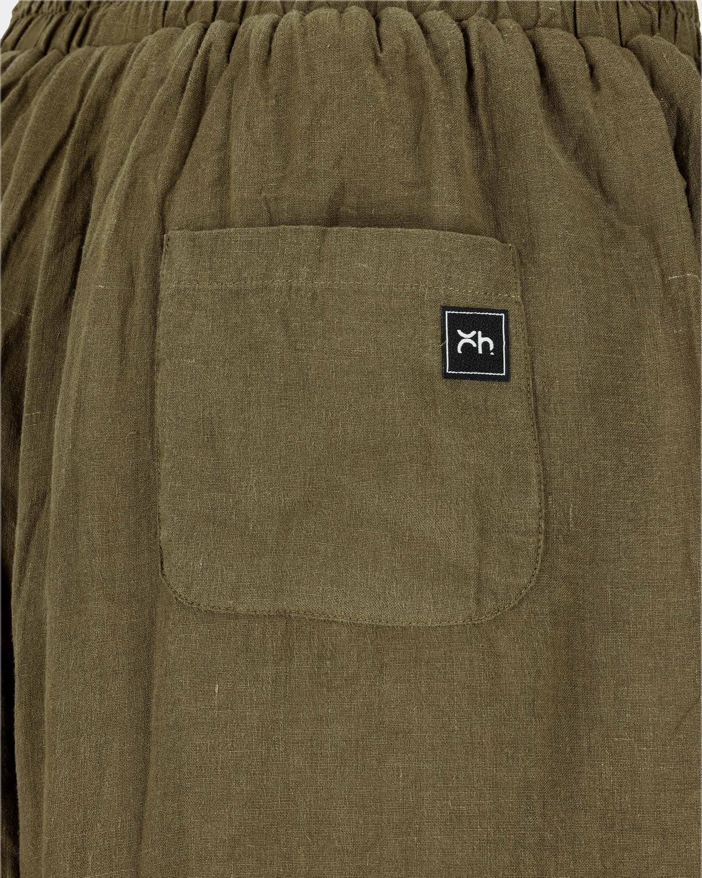 Olive Brown Relaxed Linen Pants