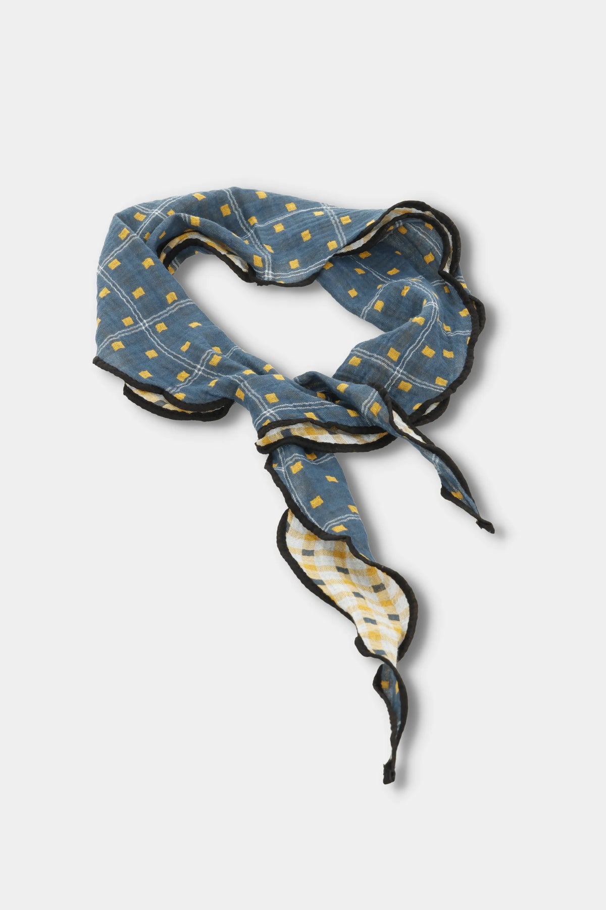 Golden Grid Woven Scarf