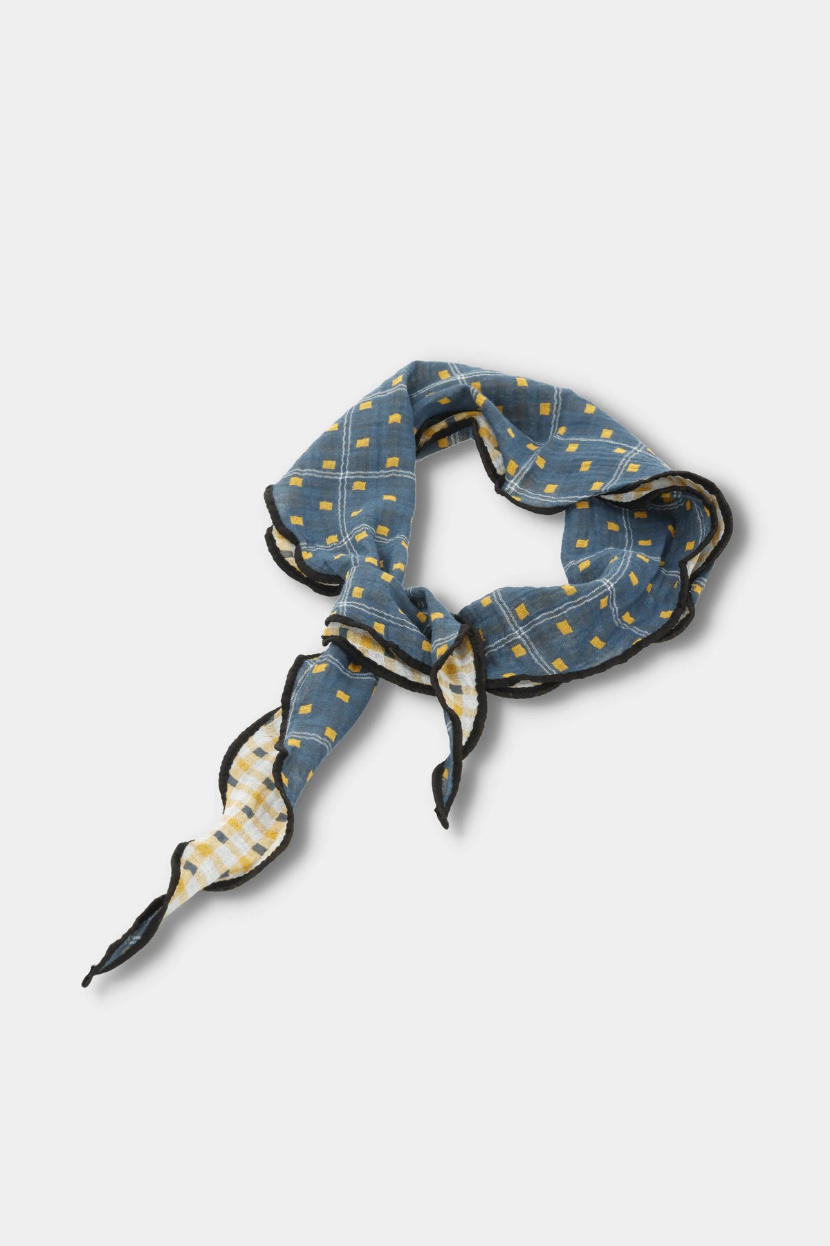 Golden Grid Woven Scarf