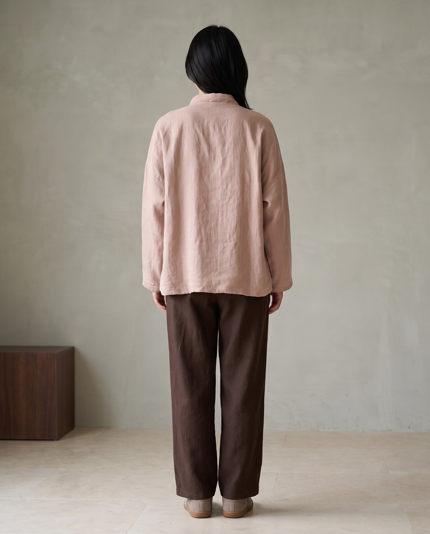 Frog-Closure Textured Jacket