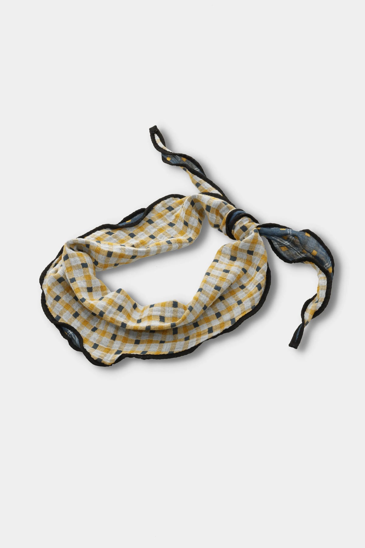 Golden Grid Woven Scarf