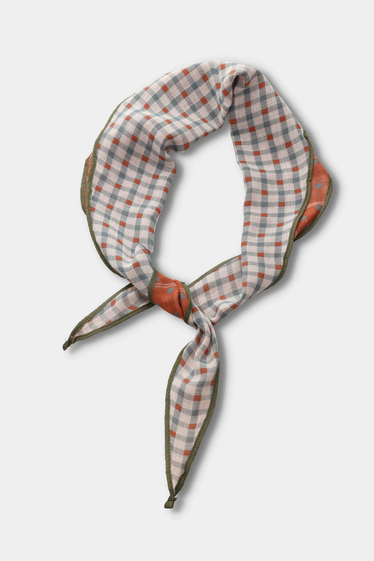 Rust Grid Reversible Scarf