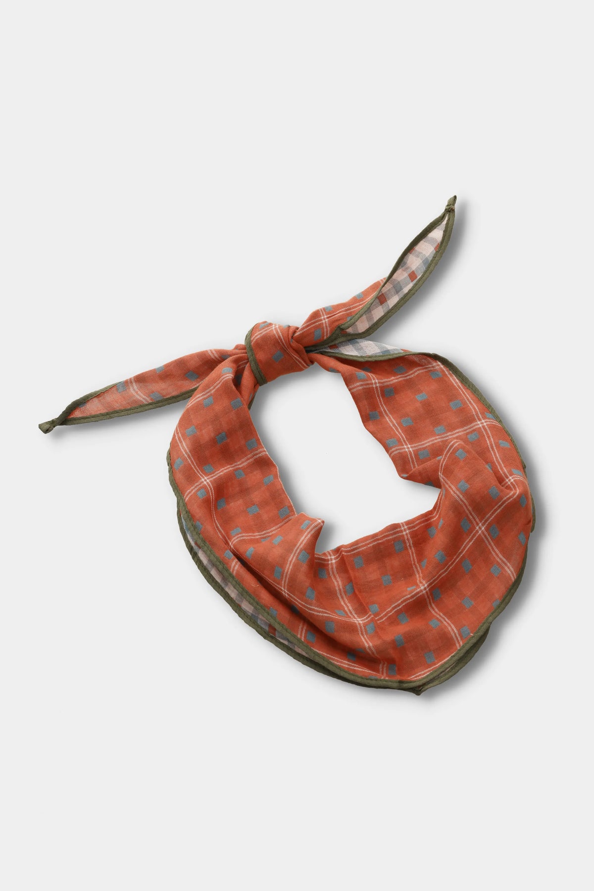 Rust Grid Reversible Scarf