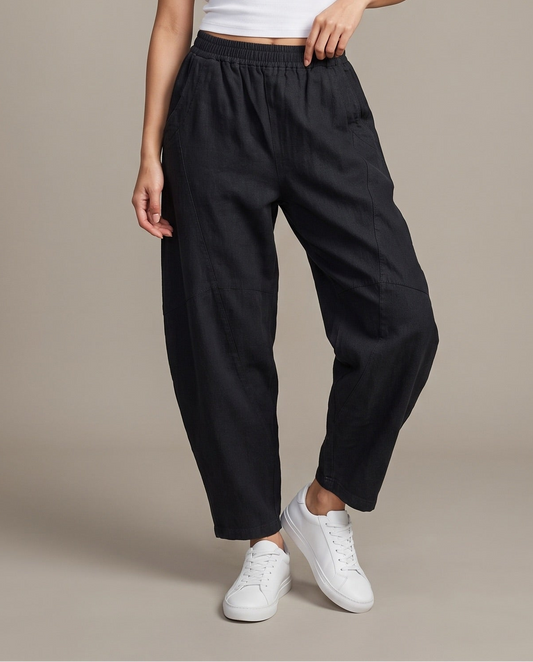 Black Sculpted Tapered Pants