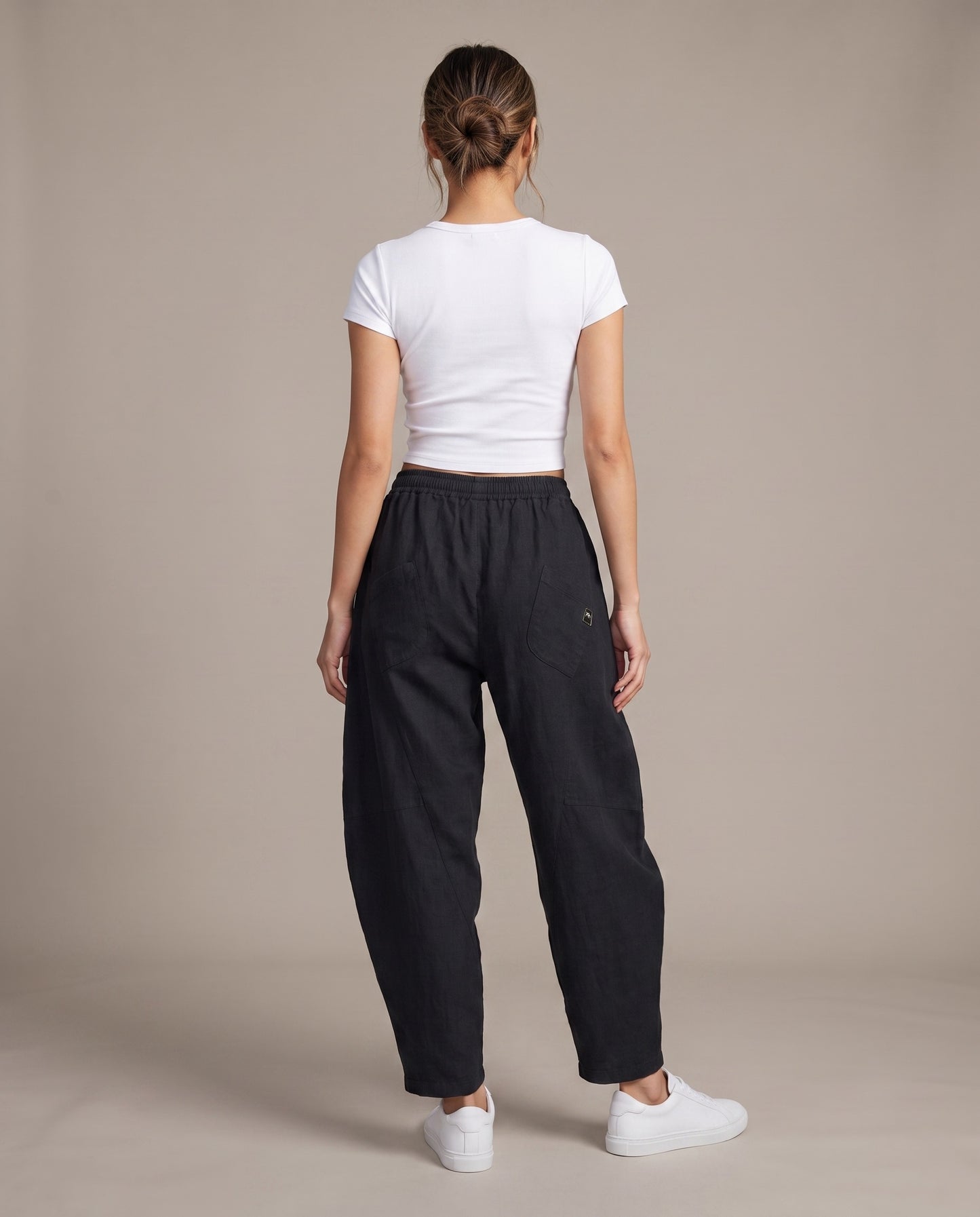 Black Sculpted Tapered Pants