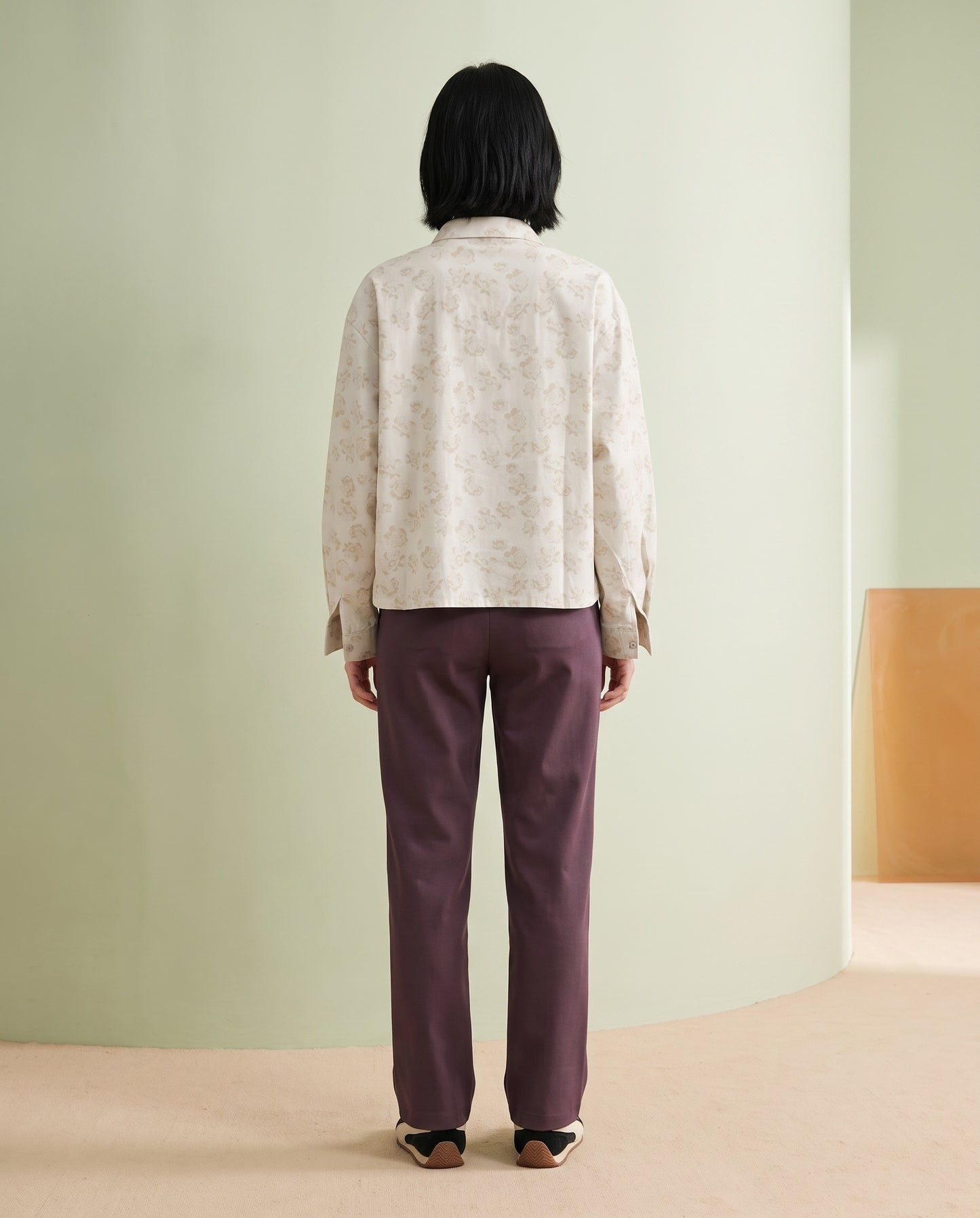 Floral Jacquard Shirt with Braided Cording