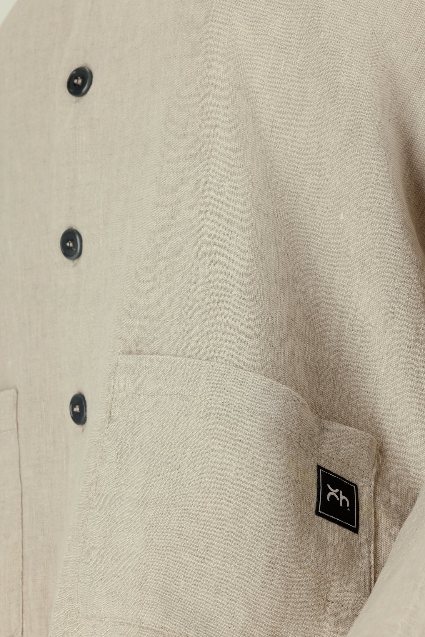 Stonewashed Linen Jacket (Oat & Blush)
