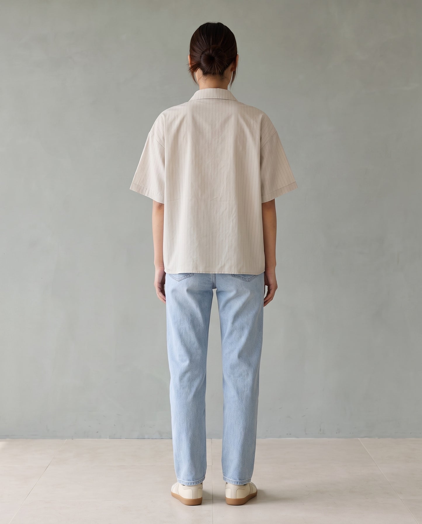 Botanical Art Striped Short-Sleeve Shirt