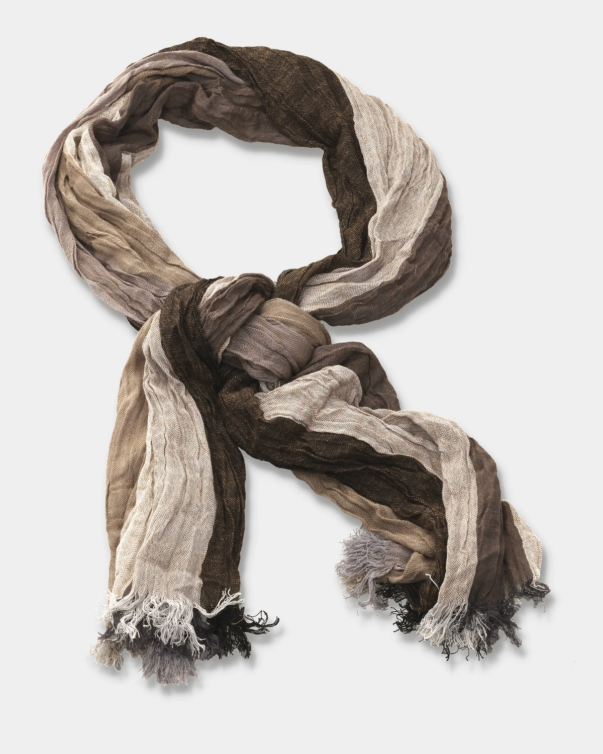 Mushroom Stripe Crinkle Scarf