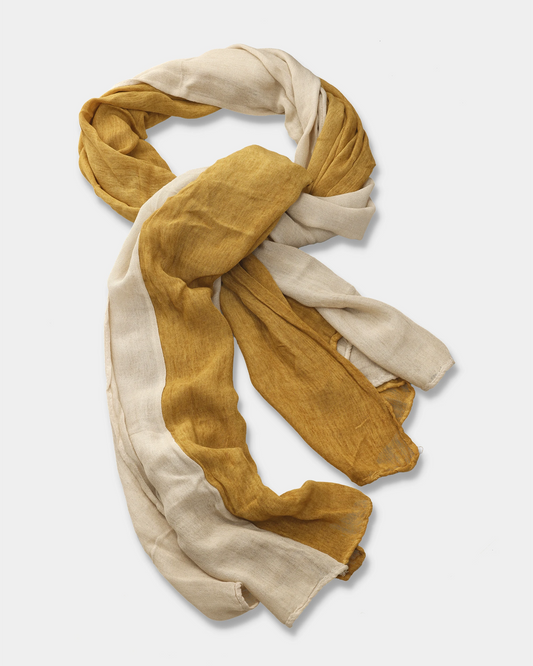 Ochre Ivory Crinkle Scarf