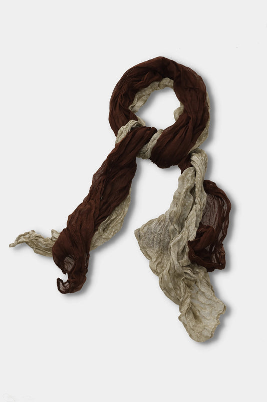 Cocoa Paisley Crinkle Scarf