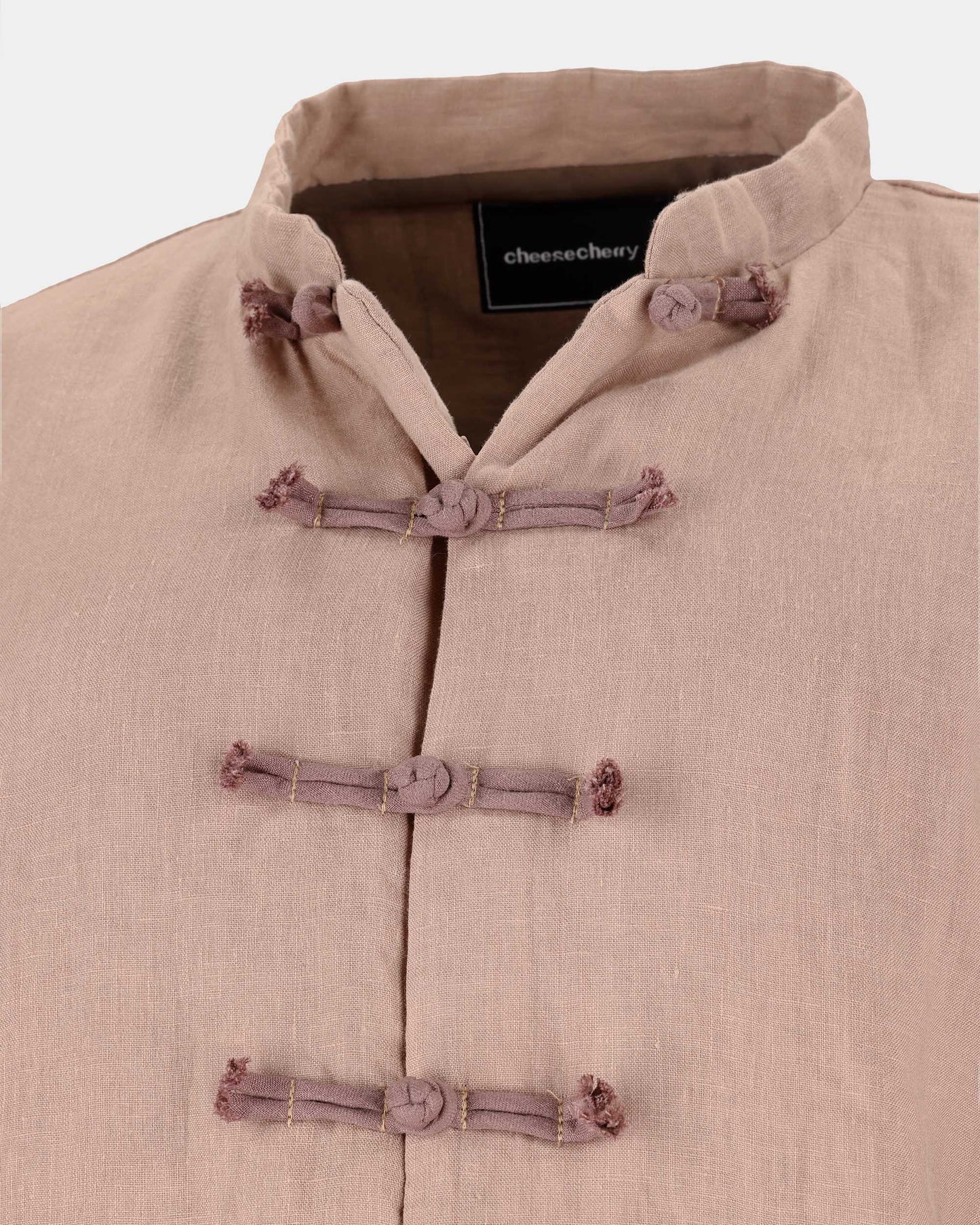 Frog-Closure Textured Jacket