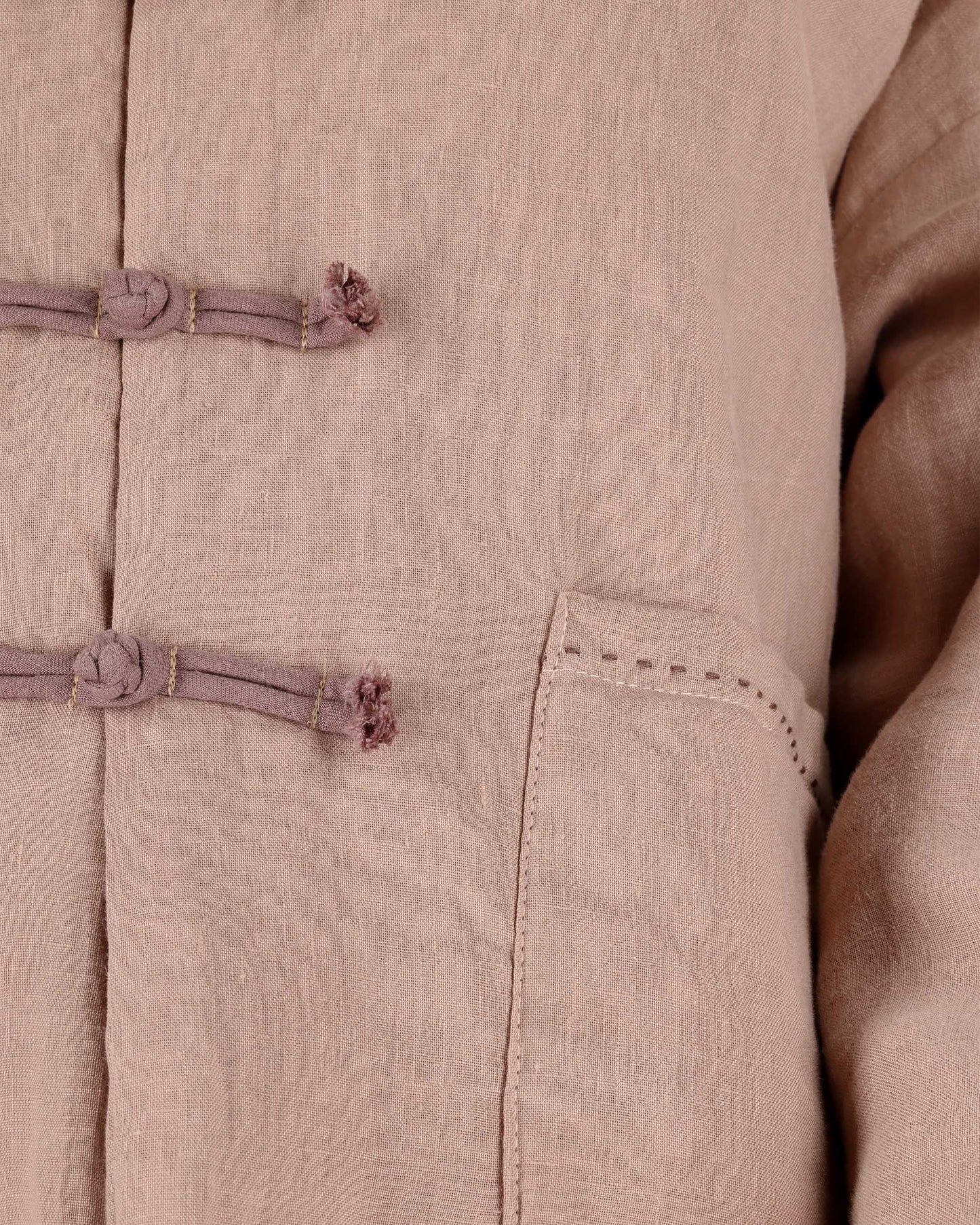 Frog-Closure Textured Jacket