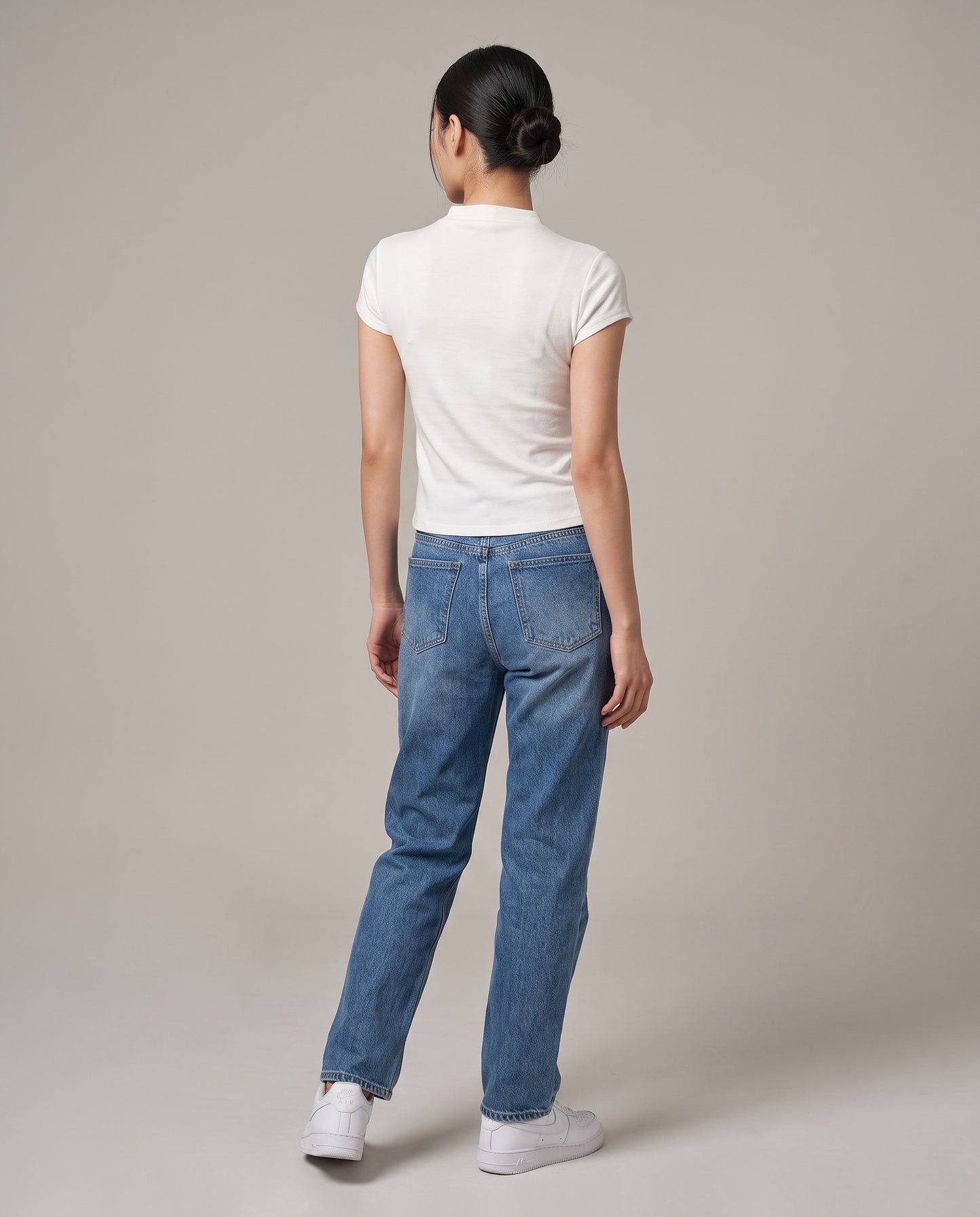 Mock-Neck T-Shirt - White