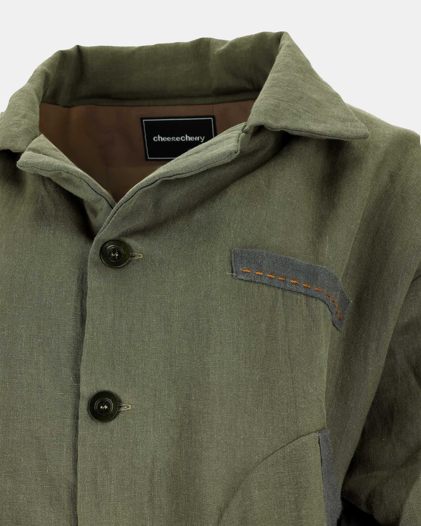 Washed Olive Linen Studio Jacket