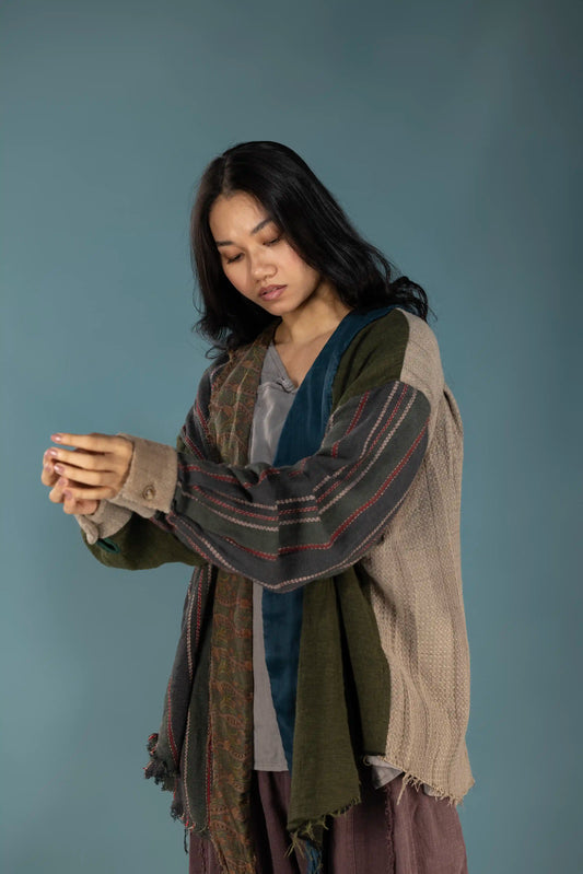 Patchwork Cotton-Linen Jacket