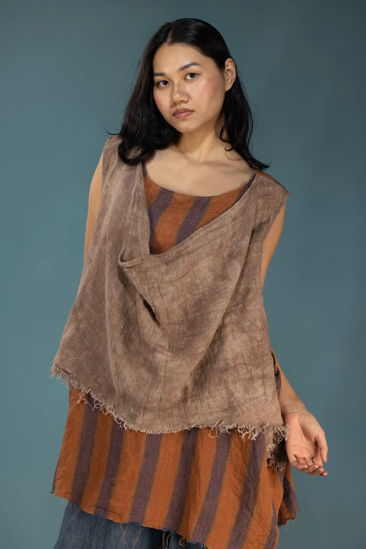 Earth Stripe Linen Top